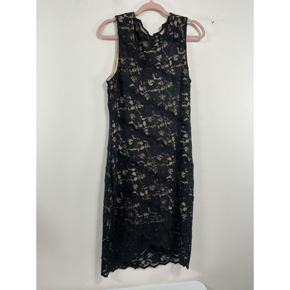Womans Belle Badgley Mischka Sleevless Pullover Knee Length Dress 14 Black